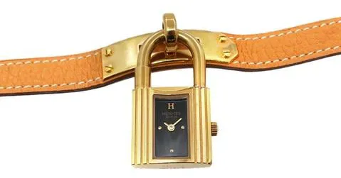 Hermès Kelly 20mm Yellow gold and Stainless steel Black