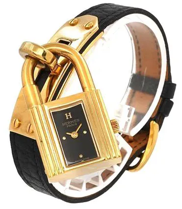 Hermès Kelly 38mm Yellow gold and Stainless steel Black 2