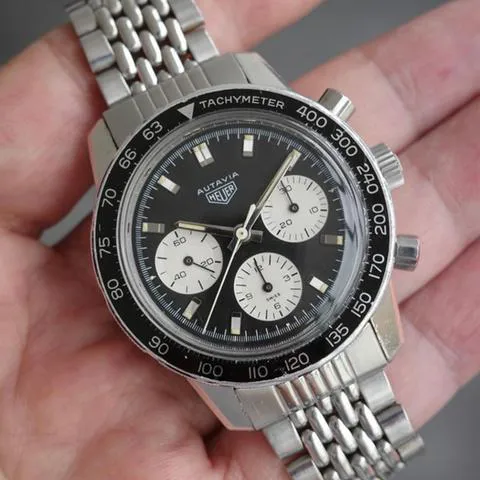 Heuer 2446C 40mm Stainless steel Black