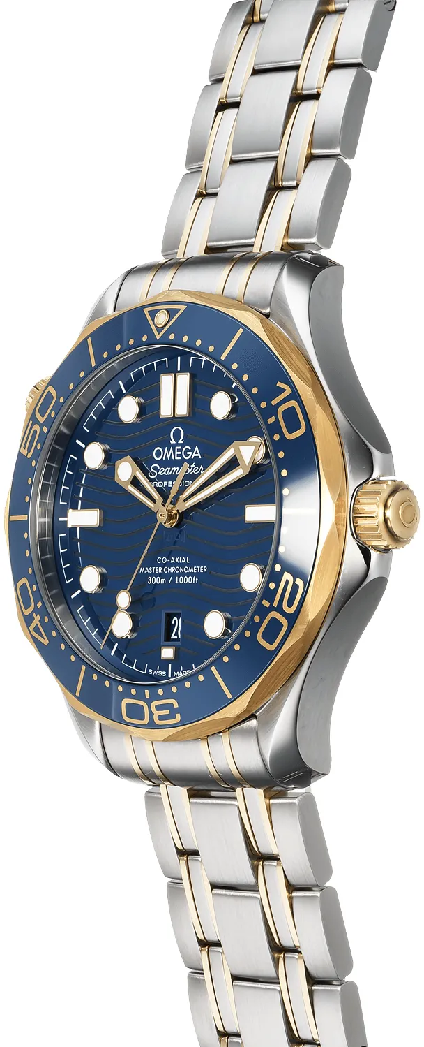 Omega Seamaster Diver 300M 210.20.42.20.03.001 42mm Yellow gold and Stainless steel Blue 1