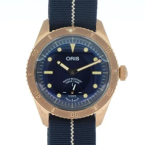 Oris Carl Brashear 01 401 7764 3185-Set 40mm Bronze Blue