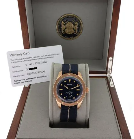 Oris Carl Brashear 01 401 7764 3185-Set 40mm Bronze Blue 6