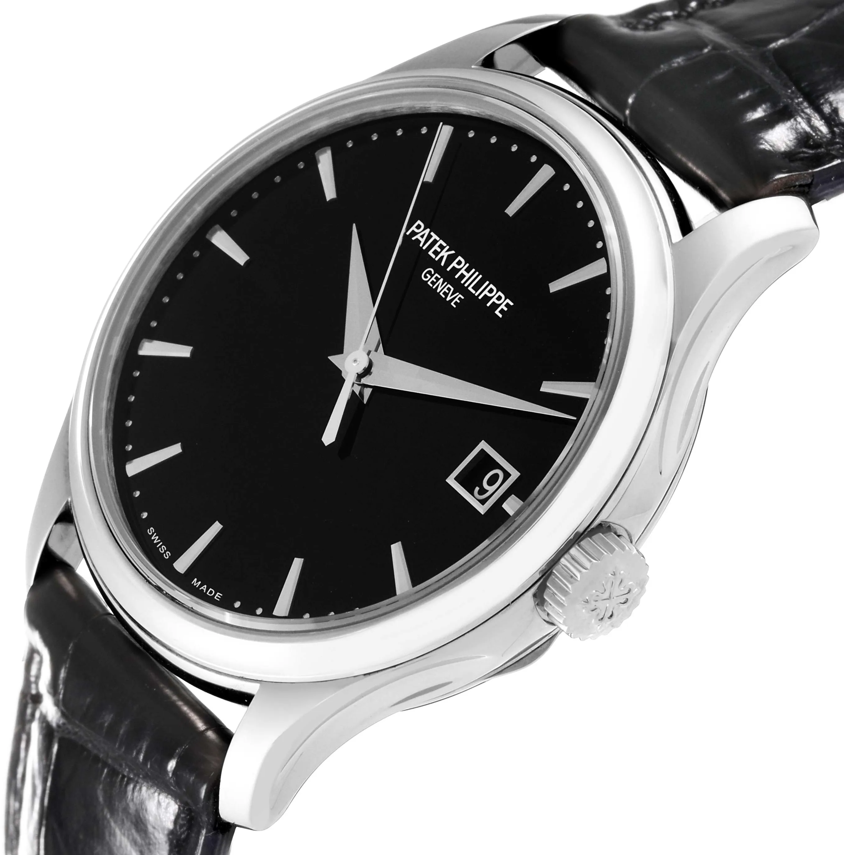 Patek Philippe Calatrava 5227G-010 38mm White gold and 18k white gold Black 4