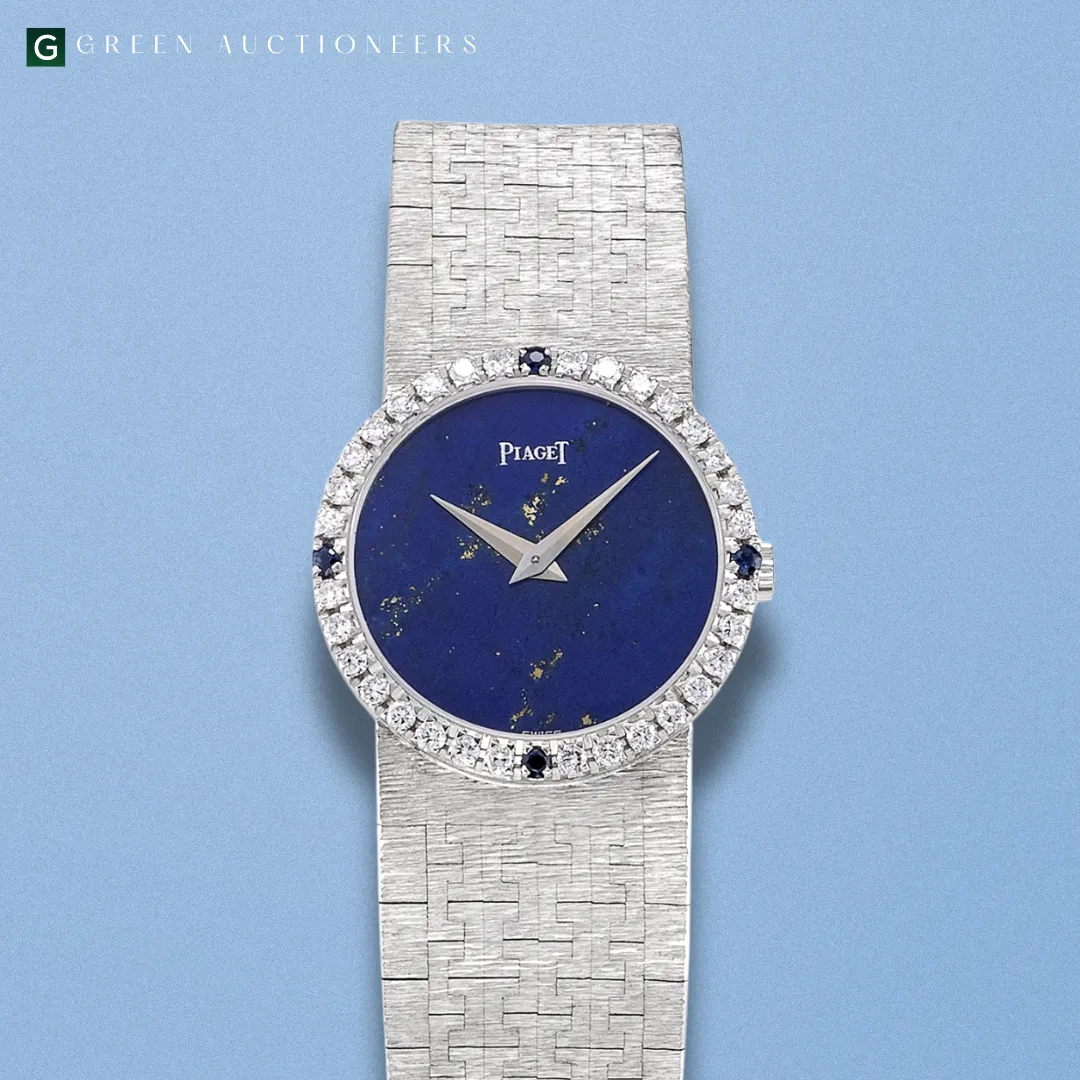 Piaget 9706 A6 24mm 18k white gold Blue