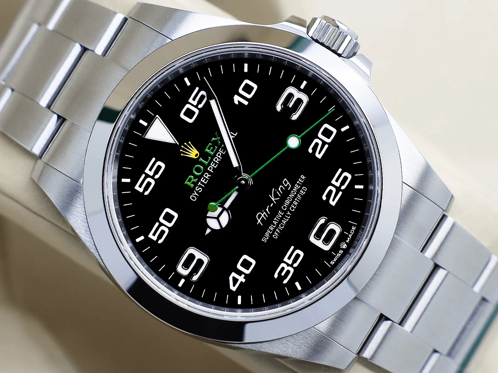 Rolex Air King 126900 40mm Black and White