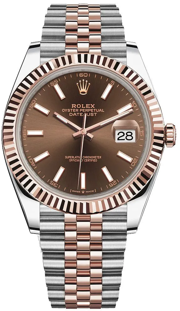 Rolex Datejust 41 126331 41mm Rose gold and Stainless steel Brown