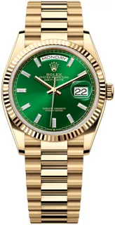 Rolex Day-Date 128238GB 18k yellow gold Green