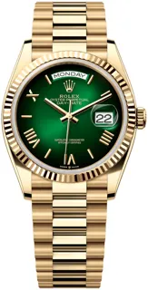 Rolex Day-Date 128238GR 18k yellow gold Green