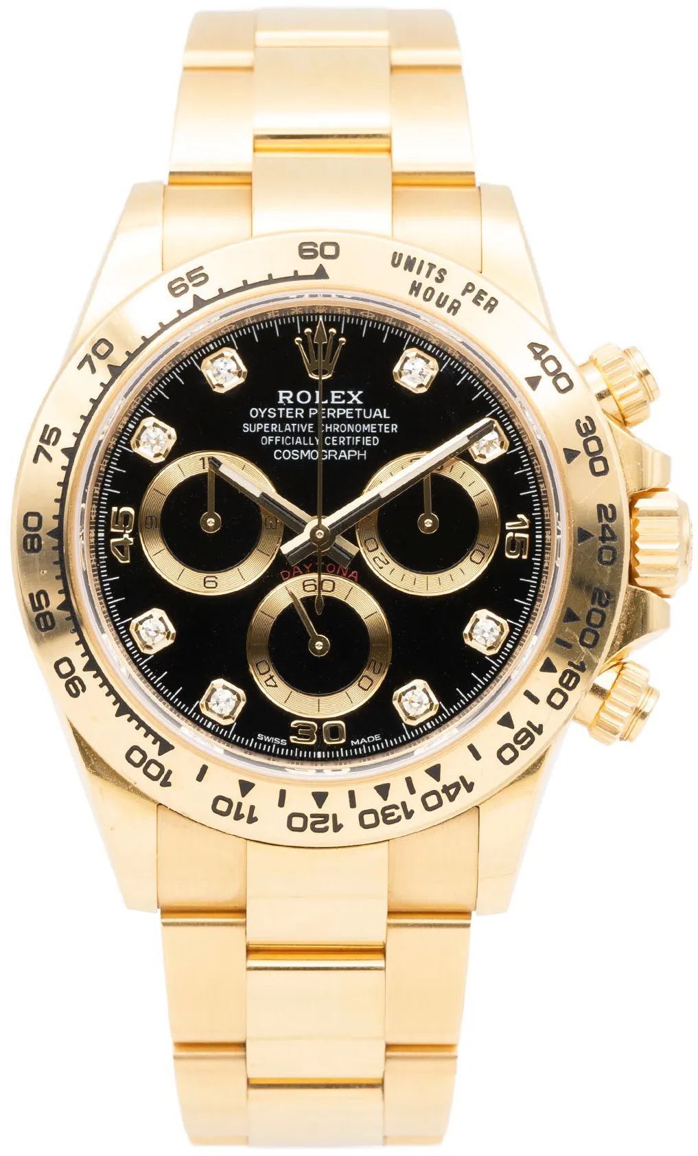 Rolex Daytona 116508 40mm Yellow gold Black and Diamond