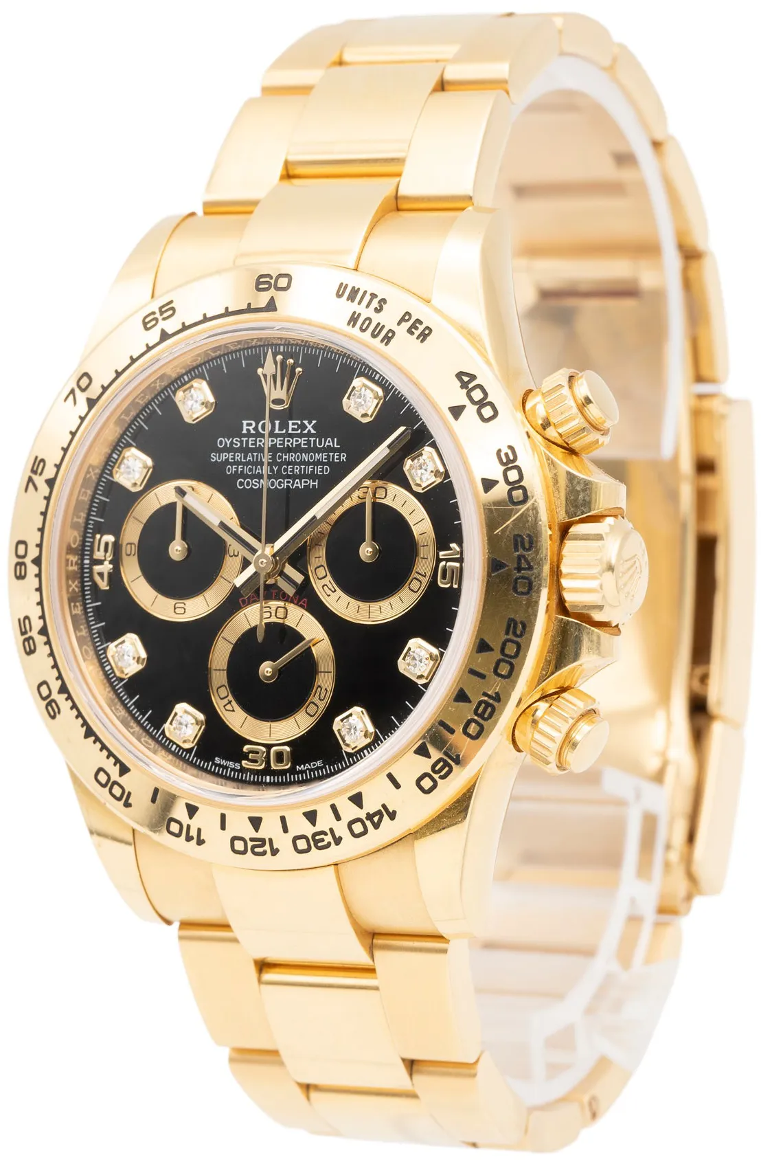 Rolex Daytona 116508 40mm Yellow gold Black and Diamond 1