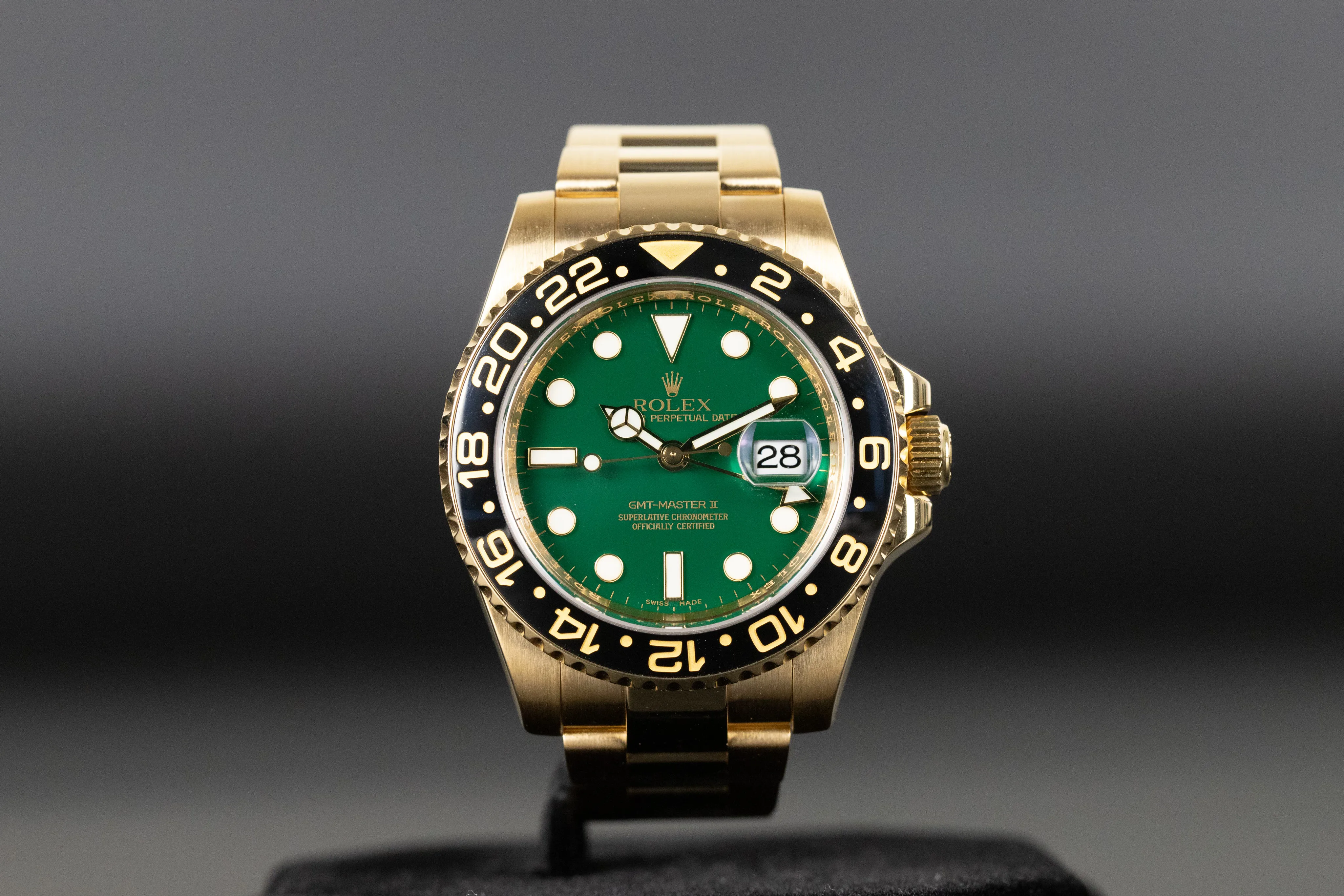 Rolex GMT-Master II 116718 40mm Yellow gold Green