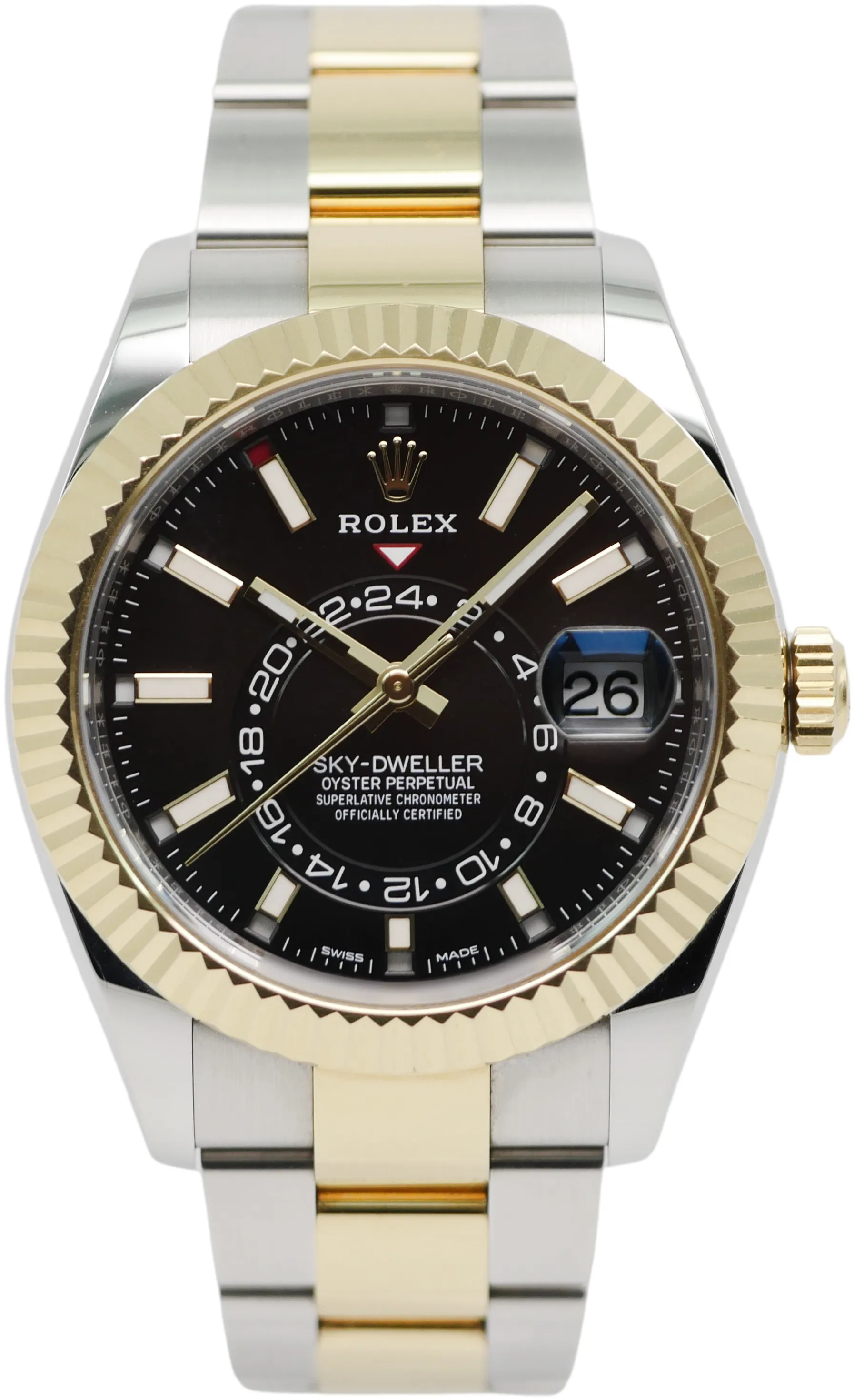 Rolex Sky-Dweller 326933 Yellow gold and Stainless steel Black