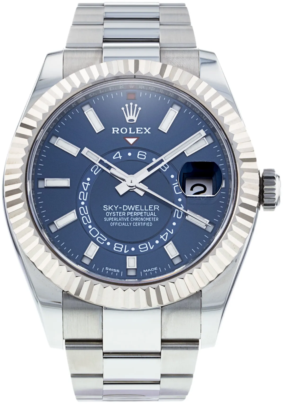 Rolex Sky-Dweller 326934 42mm White gold and Stainless steel Blue Baton