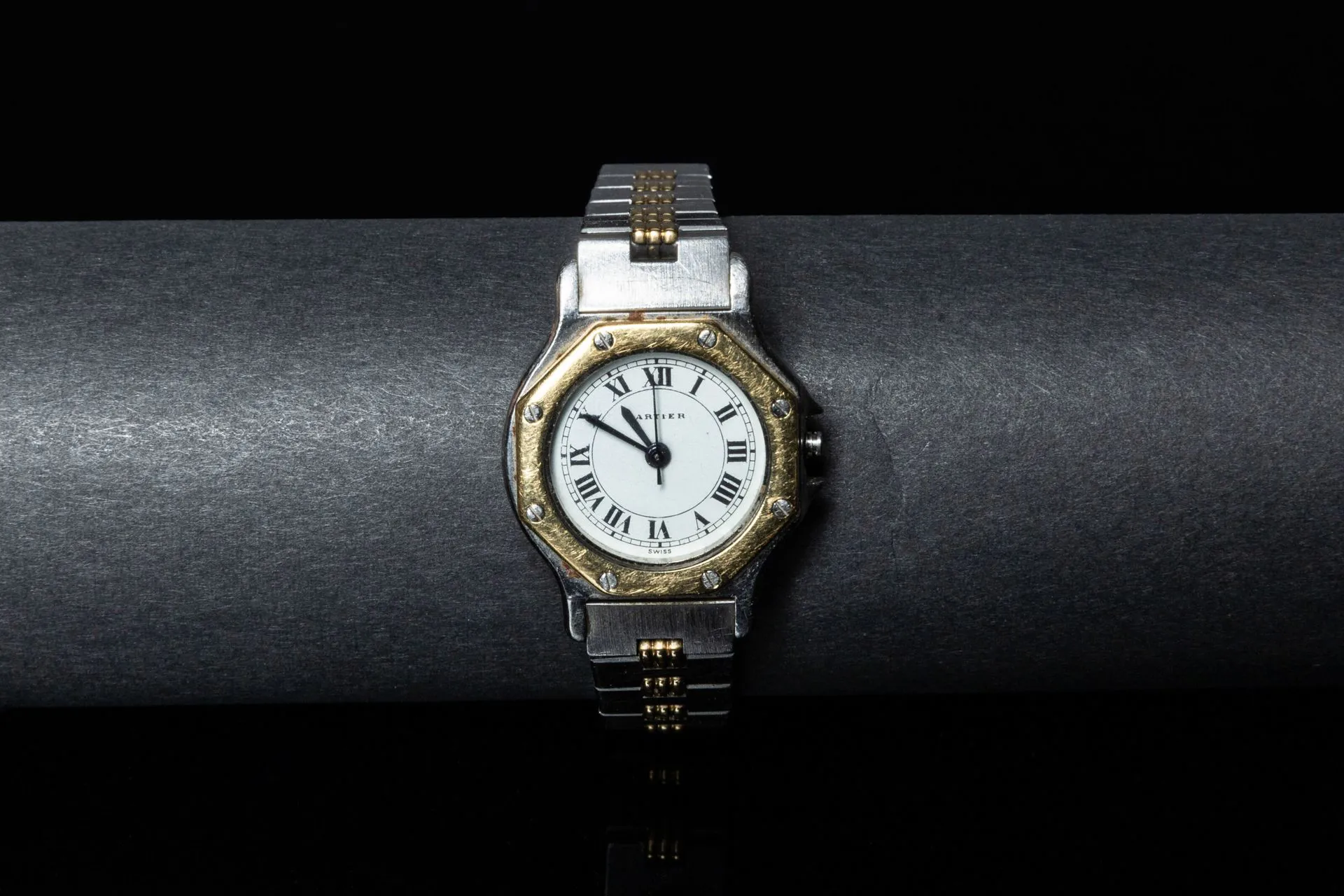 Cartier Santos 25mm Yellow gold and Stainless steel White