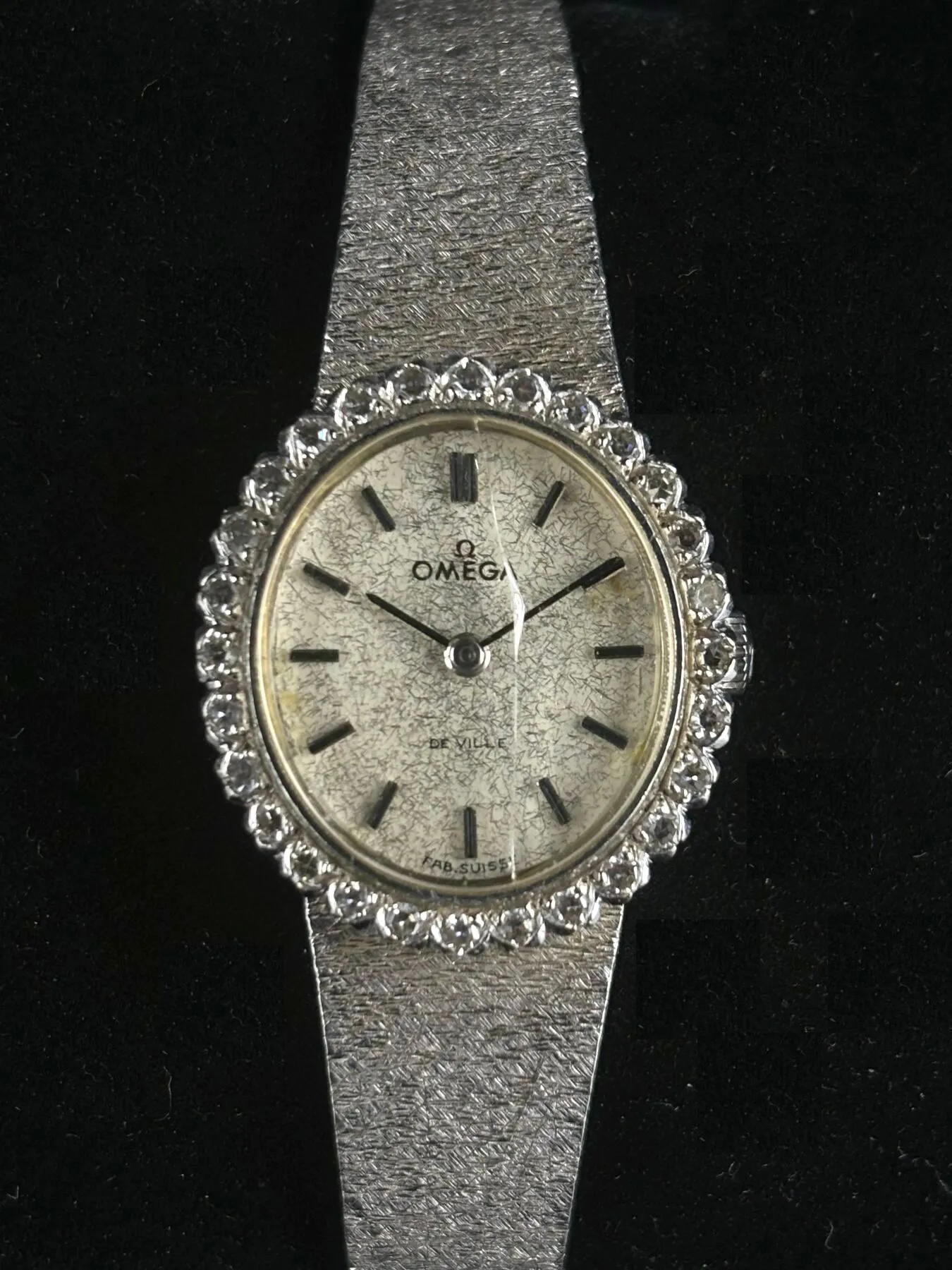 Omega De Ville 20mm 18k white gold Silver 1