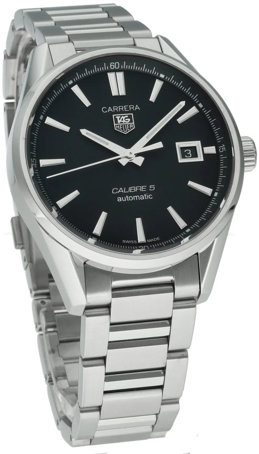 TAG Heuer Carrera Calibre 5 WAR211A.BA0782 39mm Stainless steel Black