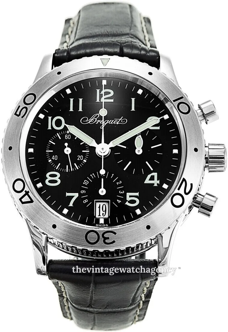 Breguet Type XX 3820ST/H2/9W6 39mm Stainless steel Black