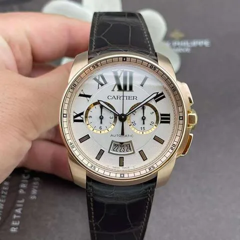 Cartier Calibre de Cartier W7100044 42mm Rose gold Silver