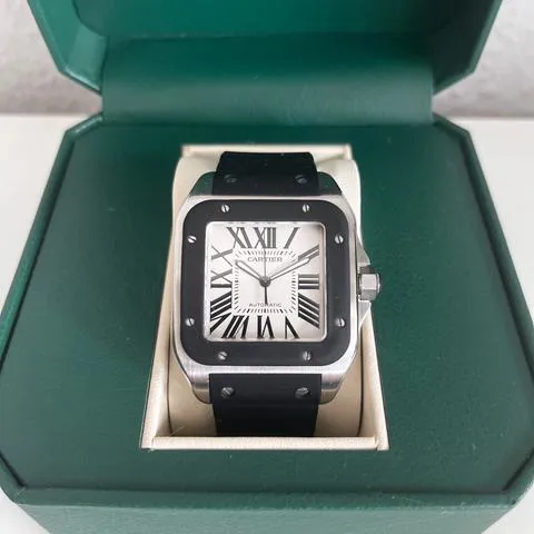 Cartier Santos 100 2656 38mm Stainless steel White