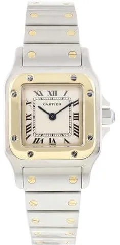 Cartier Santos Galbée 1567 24mm Yellow gold and Stainless steel White