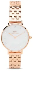 Daniel Wellington Petite Lumine 5-Link 28mm rose gold plated stainless steel White