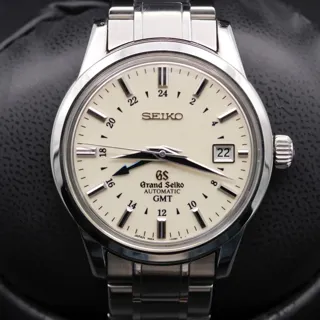 Grand Seiko GMT SBGM003 39mm Stainless steel Cream