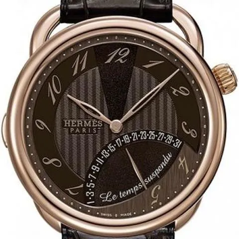 Hermès Arceau 038093WW00 43mm Rose gold Brown