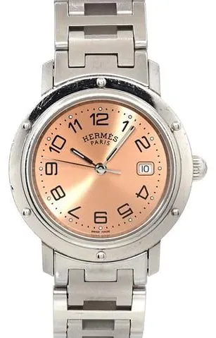 Hermès Clipper 31mm Stainless steel Rose