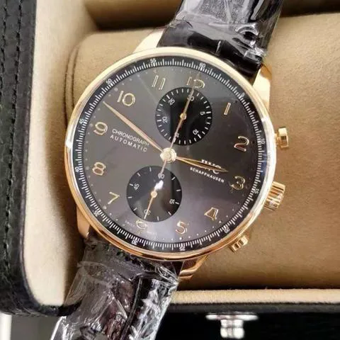 IWC Portuguese Chronograph IW371610 41mm Yellow gold Gray