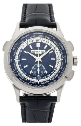 Patek Philippe World Time Chronograph 5930G-001 39mm White gold Blue