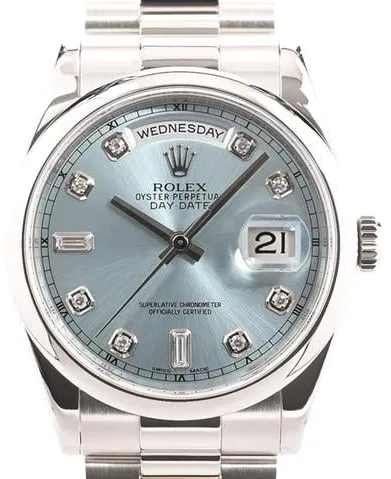 Rolex Day-Date 36 118206A 36mm Platinum Blue