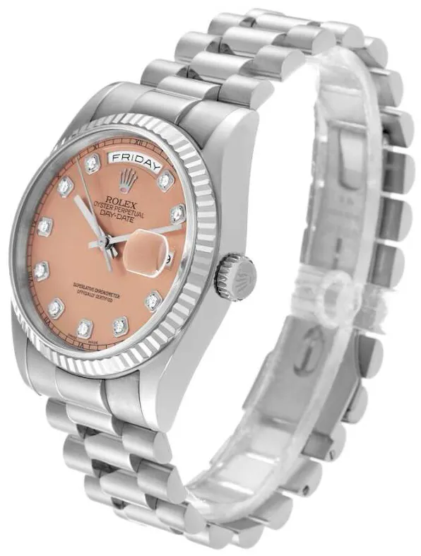 Rolex Day-Date 36 118239 36mm  white gold diamond Rose 2