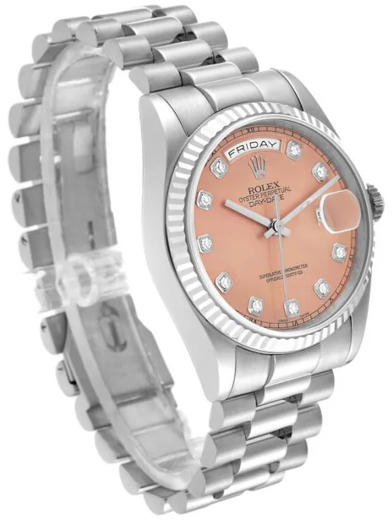 Rolex Day-Date 36 118239 36mm  white gold diamond Rose 3