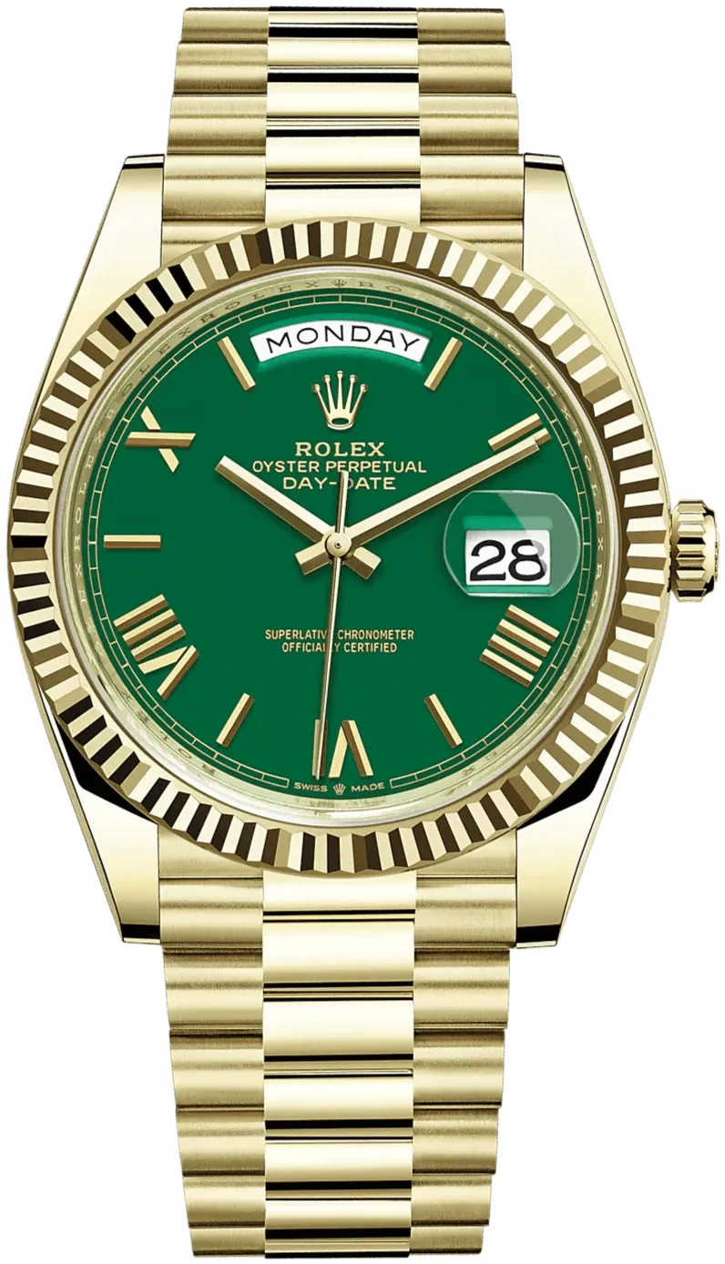 Rolex Day-Date 40 228238 40mm Yellow gold and 18k yellow gold Green