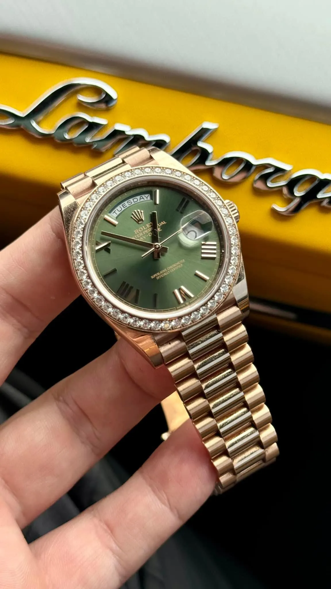 Rolex Day-Date 40 228345RBR 40mm Rose gold Green