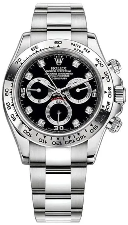 Rolex Daytona 116509 40mm White gold and 18k white gold Black