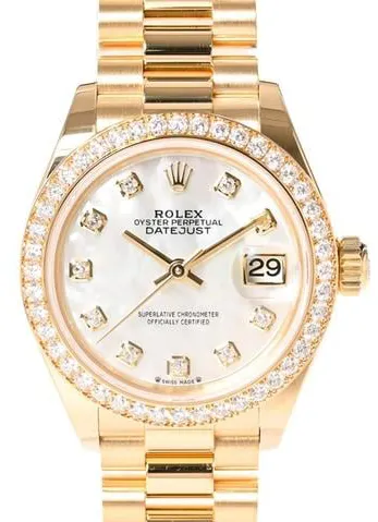 Rolex Lady-Datejust 279138RBR 28mm Yellow gold White