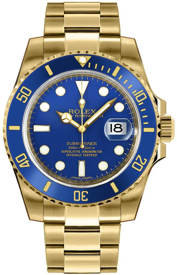 Rolex Submariner 116618LB 40mm Yellow gold Blue