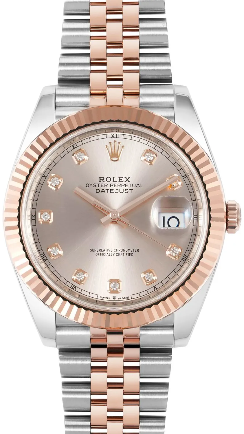 Rolex Datejust 126331-SND10BR-1 41mm Rose gold and Stainless steel Champagne