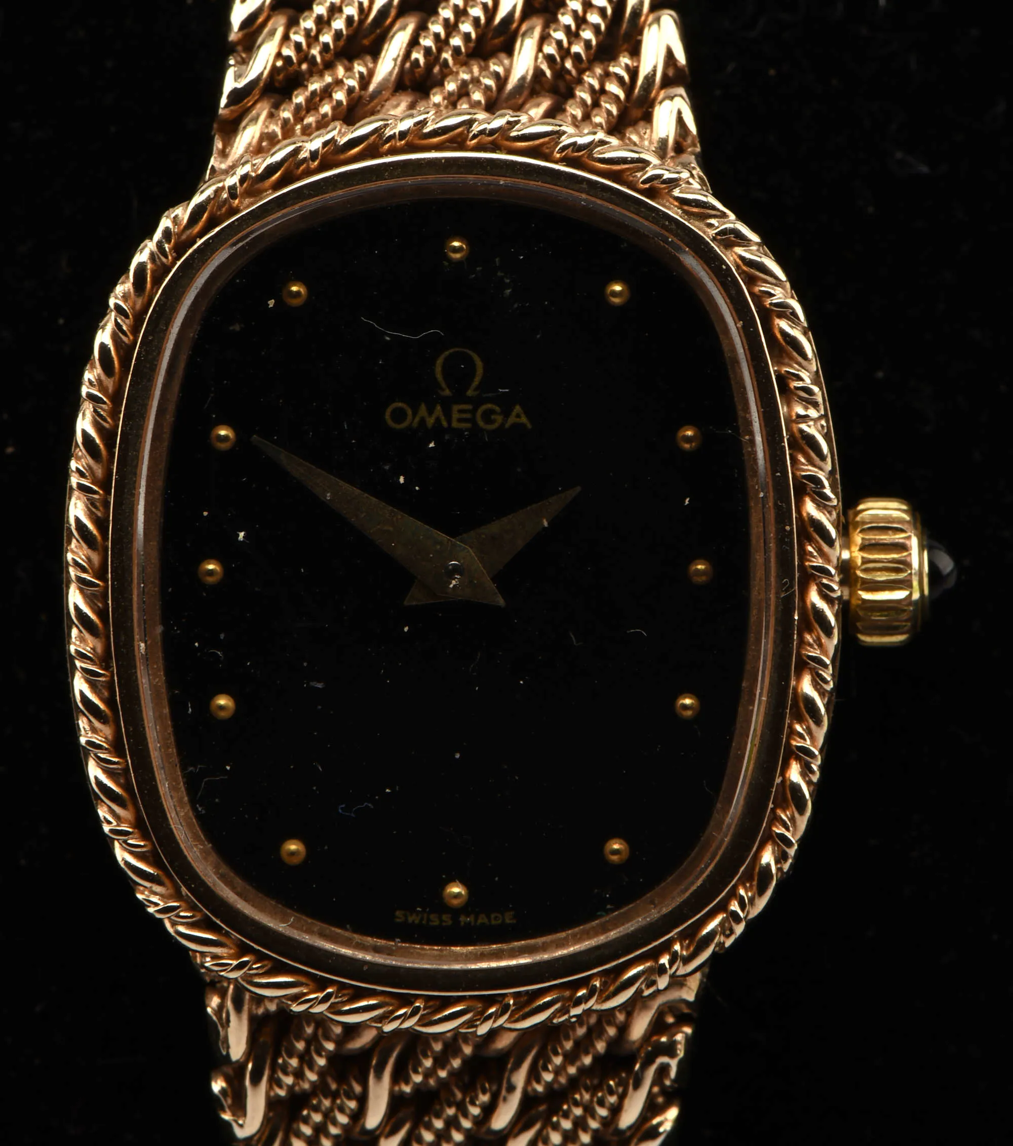 Omega 9ct Gold Black