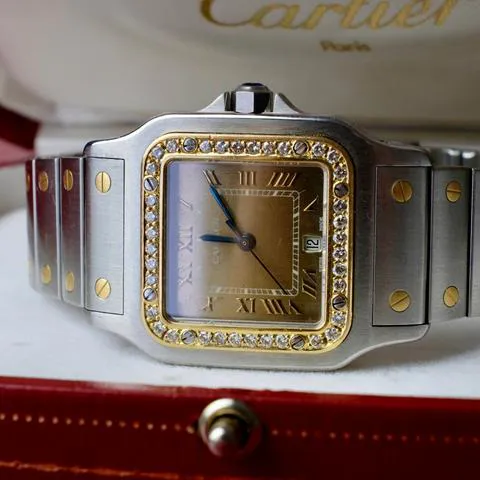 Cartier Santos Galbée 1566 29mm Yellow gold and Stainless steel Gray