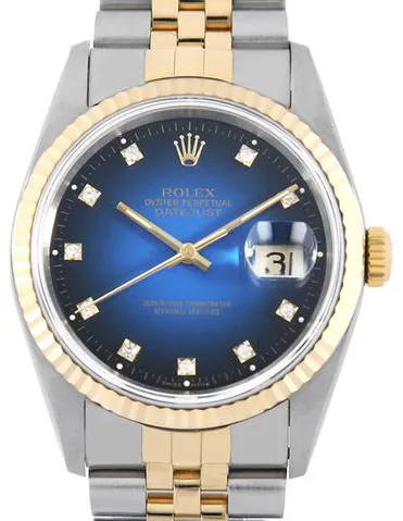 Rolex Datejust 16233G 36mm Yellow gold and Stainless steel Blue