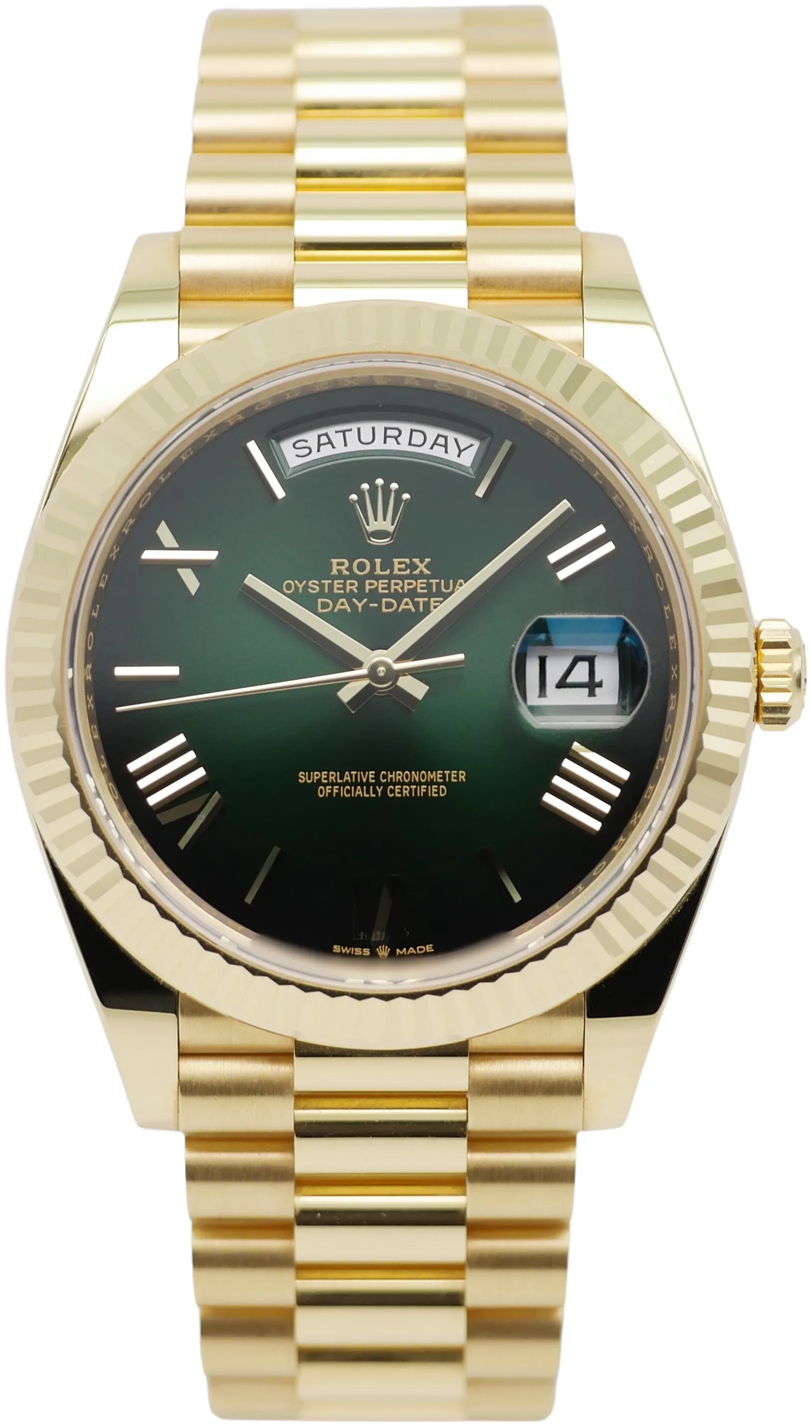 Rolex Day-Date 40 228238 Yellow gold Green