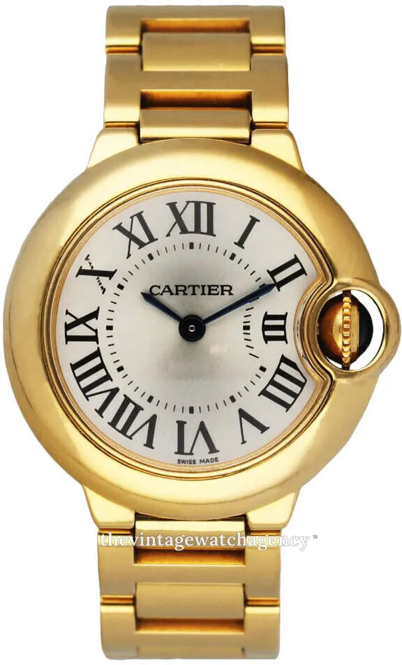 Cartier Ballon Bleu W69001Z2 28.6mm 18k yellow gold Silver