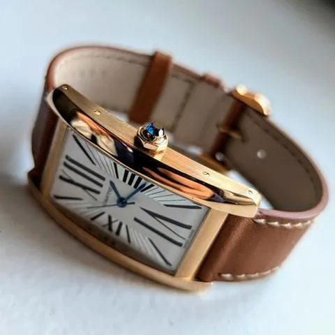 Cartier Tank 27mm Rose gold Tan