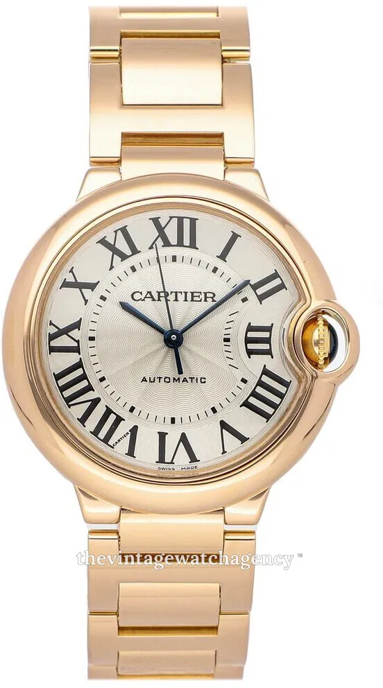 Cartier Ballon Blue W69004Z2 36mm 18k rose gold Silver