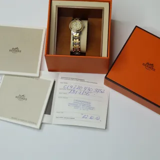 Hermès Clipper CL4.220 Stainless steel and Gold-plated Cream