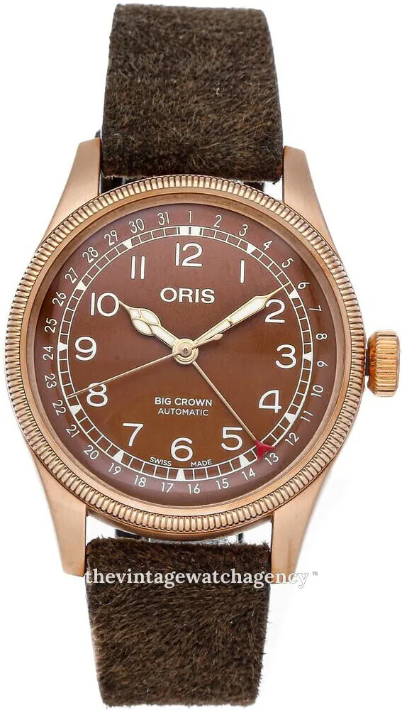 Oris Big Crown 01 754 7741 3166-07 5 20 74BR 40mm Brushed/polished bronze Brown