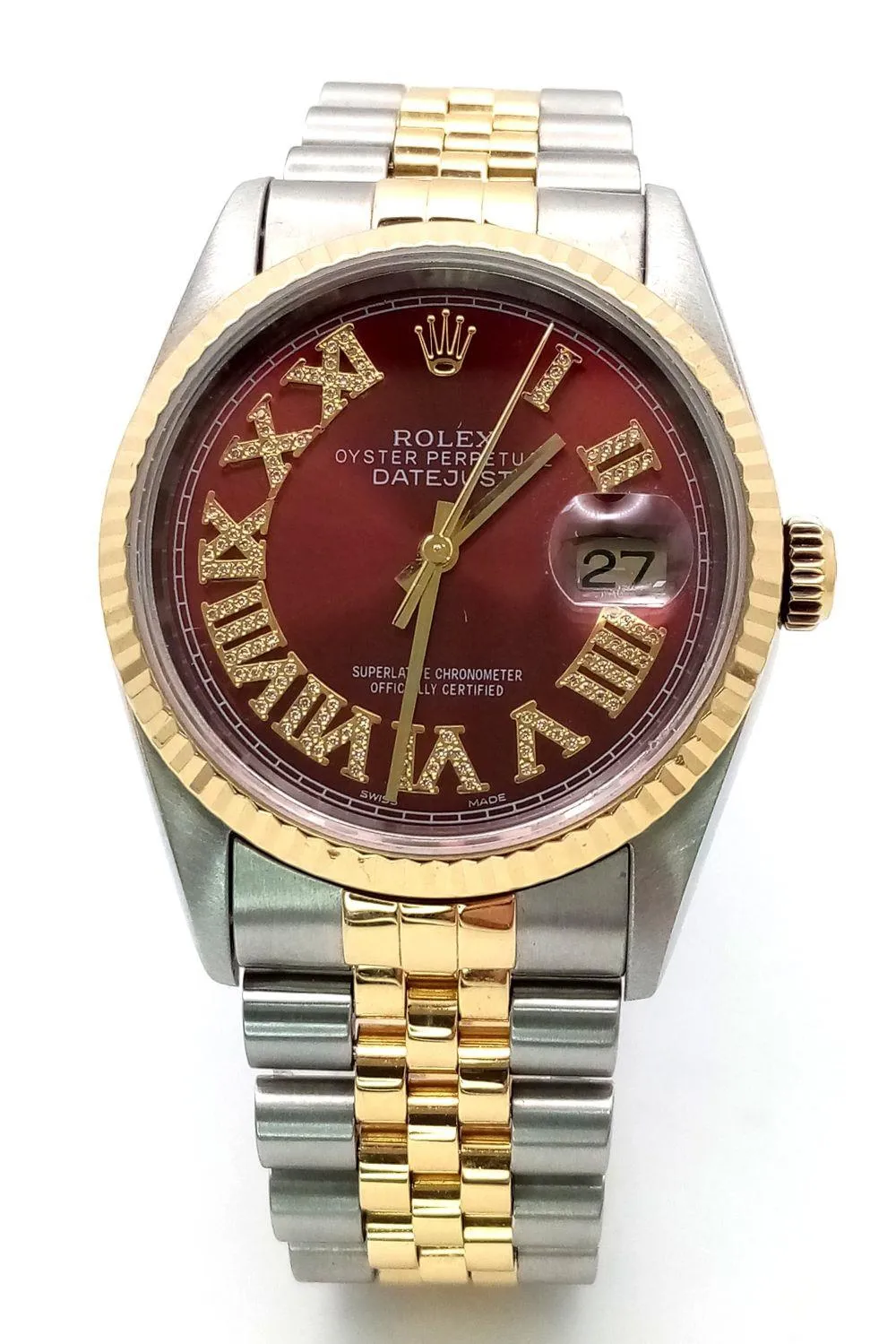 Rolex Datejust 36 16233 35mm Yellow gold and Stainless steel Red