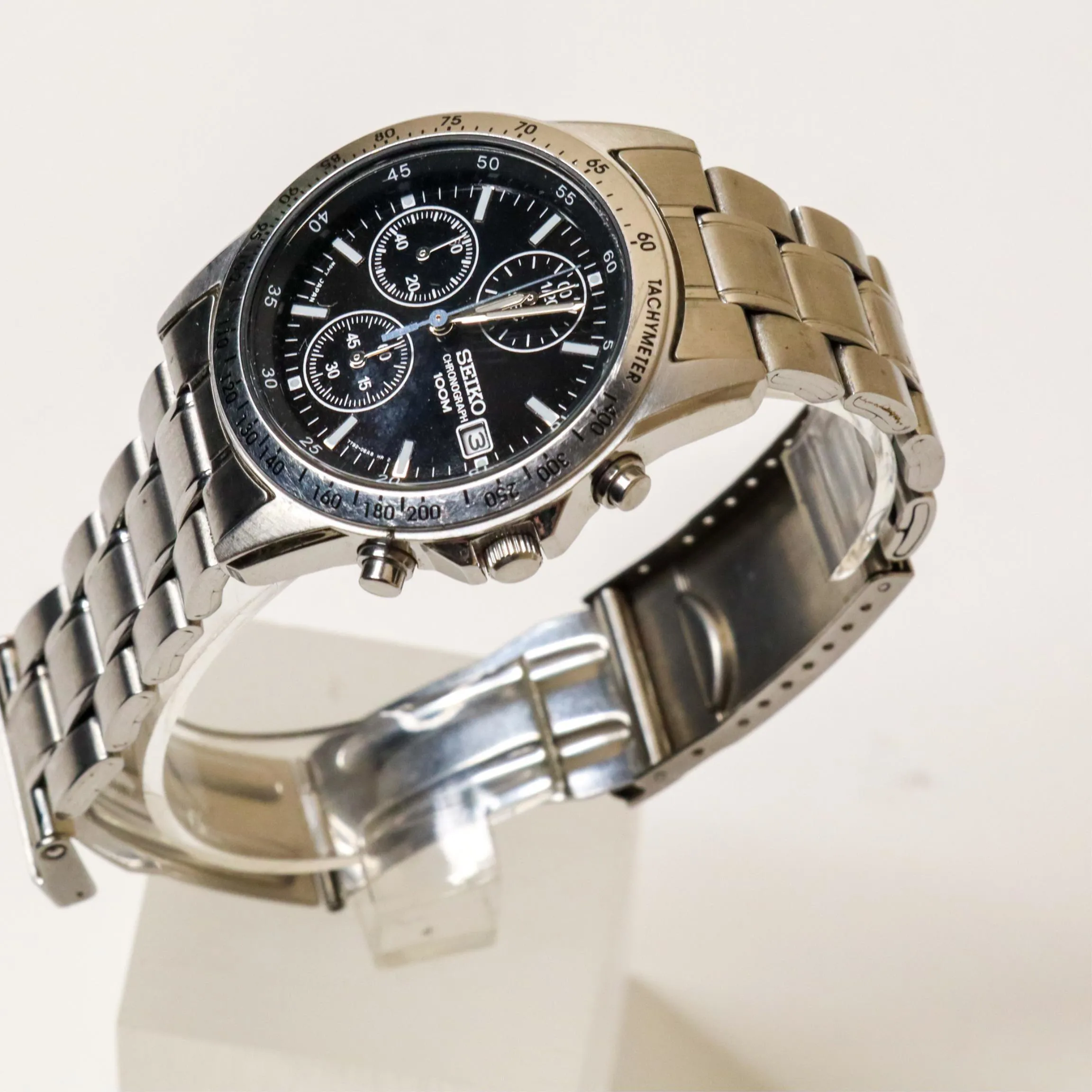 Seiko Chronograph 38mm Stainless steel Black 1